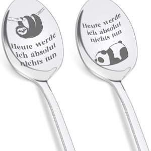 Koffielepels met gravure-Vandaag zal ik absoluut niets doen - roestvrij stalen koffielepel huwelijksgeschenken, gepensioneerden cadeau man vrouwen, voor dames papa mama opa oma