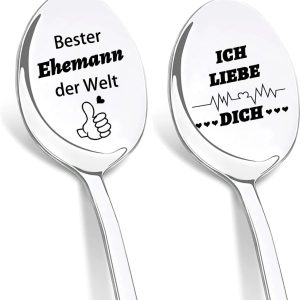 Koffielepels met gravure, beste echtgenoot ter wereld, liefdeslepel, verjaardagscadeau, huwelijksdag, paascadeaus voor mannen en mannen