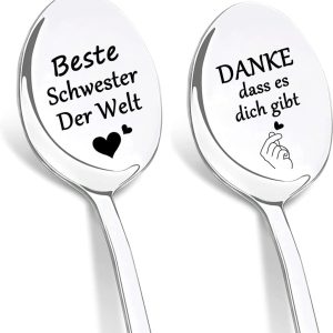 Koffielepels met gravure, beste zus ter wereld, lepel met gravure voor grote zus, afstuderen, cadeauzussen, verjaardagscadeaus, zus