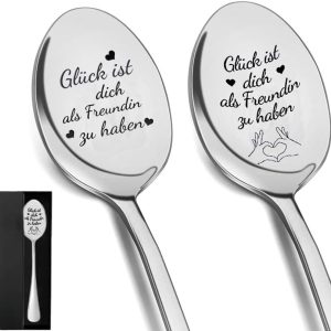 Koffielepels met gravure, gepersonaliseerd vriendschapscadeau voor vriendinnen, beste vriendin, huwelijksverjaardag, Kerstmis, jubileum