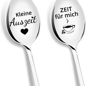 Koffielepels met gravure, kleine pauze tijd voor mij, ontspanning geschenken voor vrouwen, wellness cadeau voor vriendin vrouw