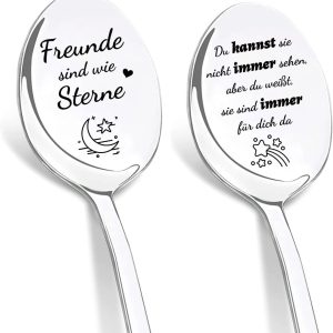 Koffielepels met gravure, vrienden zijn als sterren, lepel met gravure, liefde, verjaardag, Pasen, cadeaus voor vrienden, vrouwen, mannen, vriendin, vriendschap
