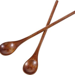 Koffielepels met lange steel, honinglepel voor thee en houten lepels voor mixen, roeren, eten en koken