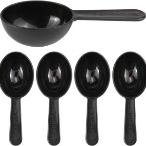 Koffielepels, portioneerder, herbruikbare maatlepelset, melkpoeder, doseerlepel, maatlepel voor koffiebonen, thee, eiwitpoeder (zwart)
