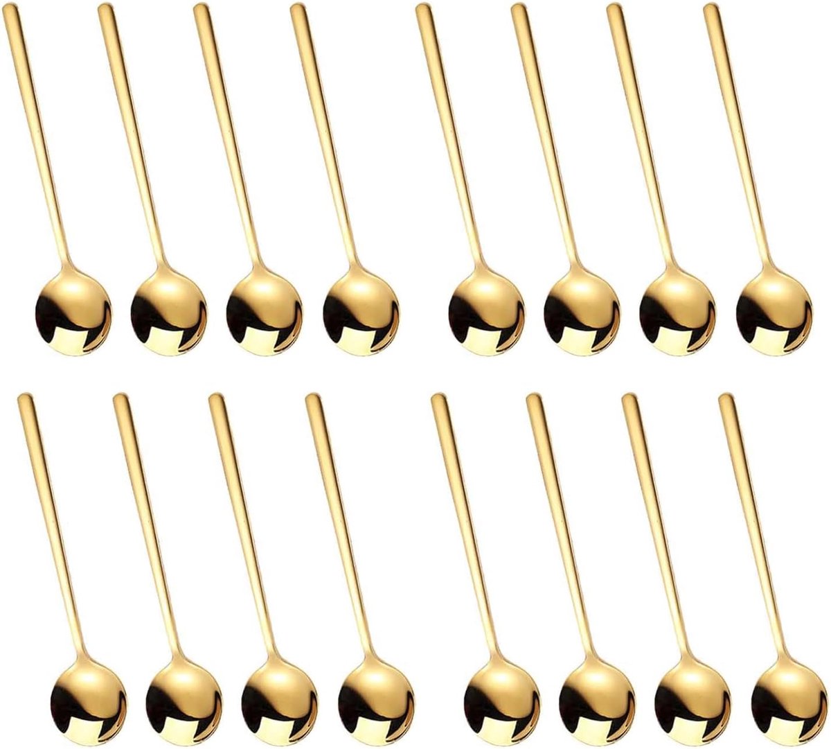 Koffielepels, roestvrij staal, spiegel gepolijst, theelepelset, koffieroerlepel, mini-taartlepel, dessertlepel, ijslepels voor koffie, thee, servies, keuken, café of bar, 14,5