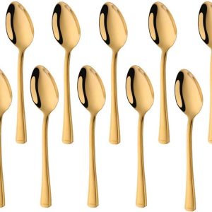 Koffielepels, roestvrij stalen theelepels mini-lepels voor dessert, suiker, ijs, espresso- en demitasse, spiegelgepolijst