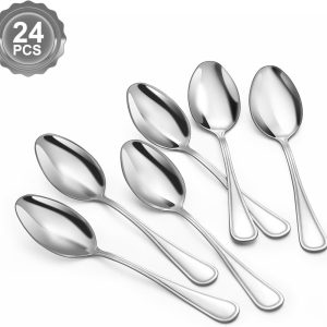 Koffielepels, roestvrijstalen lepels, 13,7 cm, kleine lepels, dessertlepels, spiegelgepolijst en vaatwasmachinebestendig, lepels voor thuis, hotel