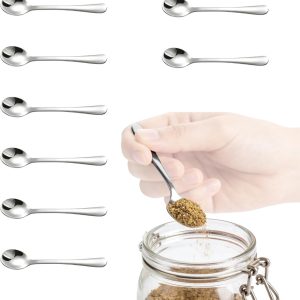 Koffielepels, roestvrijstalen multifunctionele kleine kruidenlepels en espresso-theelepels voor thee, dessert en specerijen (vaatwasmachine-veilig)