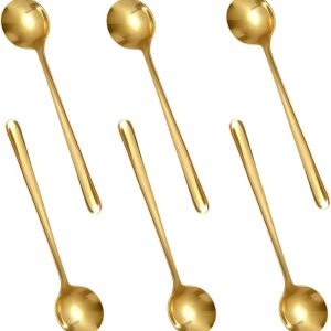 Koffielepels, roestvrijstalen theelepels, 13,5 cm dessertlepels, mini espressolepels, klein lepelset, elegant modern design, ronde roerlepels voor koffie, suiker, dessert