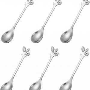 Koffielepels van roestvrij staal, dessertlepels 12 cm, zilver, voor huis en restaurant, elegant en praktisch, gepolijste afwerking, roestvrij staal, complete set