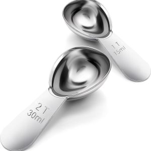 Koffielepels voor gemalen koffie, eetlepel met kort handvat, honinglepel, roestvrij staal, maatlepel, koffie, theelepel, kruidenlepel voor keuken, koken, kruiden, olie, thee, suiker (15 ml en
