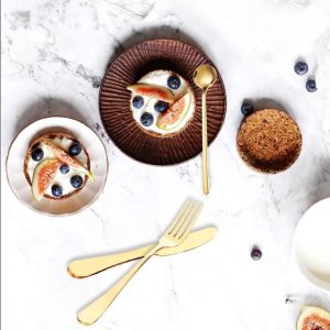 Koffielepjes Roestvrij Staal - Dessertlepels Mini Lepels - Koffie en Thee - Hoogglans Afwerking - 13 cm - Goud