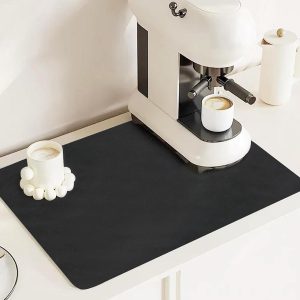 Koffiemat - Aanrecht mat - Koffiezet apparaat - Zeer absorberend - 40x50 cm - Zwart