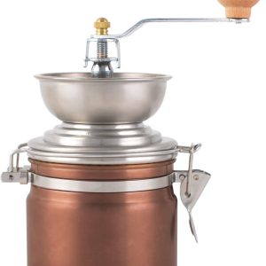 Koffiemolen - Bonenmaler - Verse Koffie - Vintage Design - 17.5 x 9.5 x 22 cm - Koperbruin