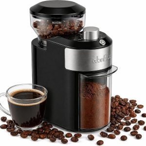 Koffiemolen Elektrisch - Bonenmaler Instelbaar - Verse Koffie Maken - 28 Maalniveaus - Tot 12 Kopjes - Zilver