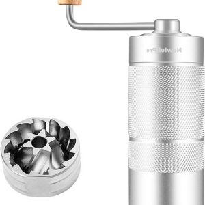 Koffiemolen Handmatig - Bonenmaler Draagbaar - Verse Koffie Bereiden - 24 Maalstanden - 25g Capaciteit - Zilver