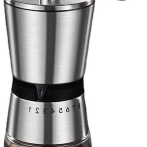 Koffiemolen Handmatig - Bonenmaler Keramisch - Verse Koffie Zetten - 8 Instelbare Grofheden - 21.5 cm - Blauw Zilver