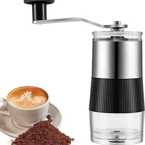 Koffiemolen Handmatig - Bonenmaler Reizen - Verse Koffie Zetten - Verstelbare Maalgraad - 60 Gram Capaciteit - Zilver