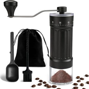 Koffiemolen Handmatig - Koffiebonenmaler - Verse Koffie - Verstelbare Maalgraad - Compact Formaat - Zwart