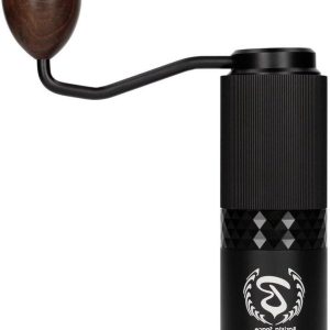Koffiemolen Hoogwaardig Roestvrij Staal Precisiemaalwerk Rubberen Handgreep Ergonomisch Houten Handvat Zwarte Kleur