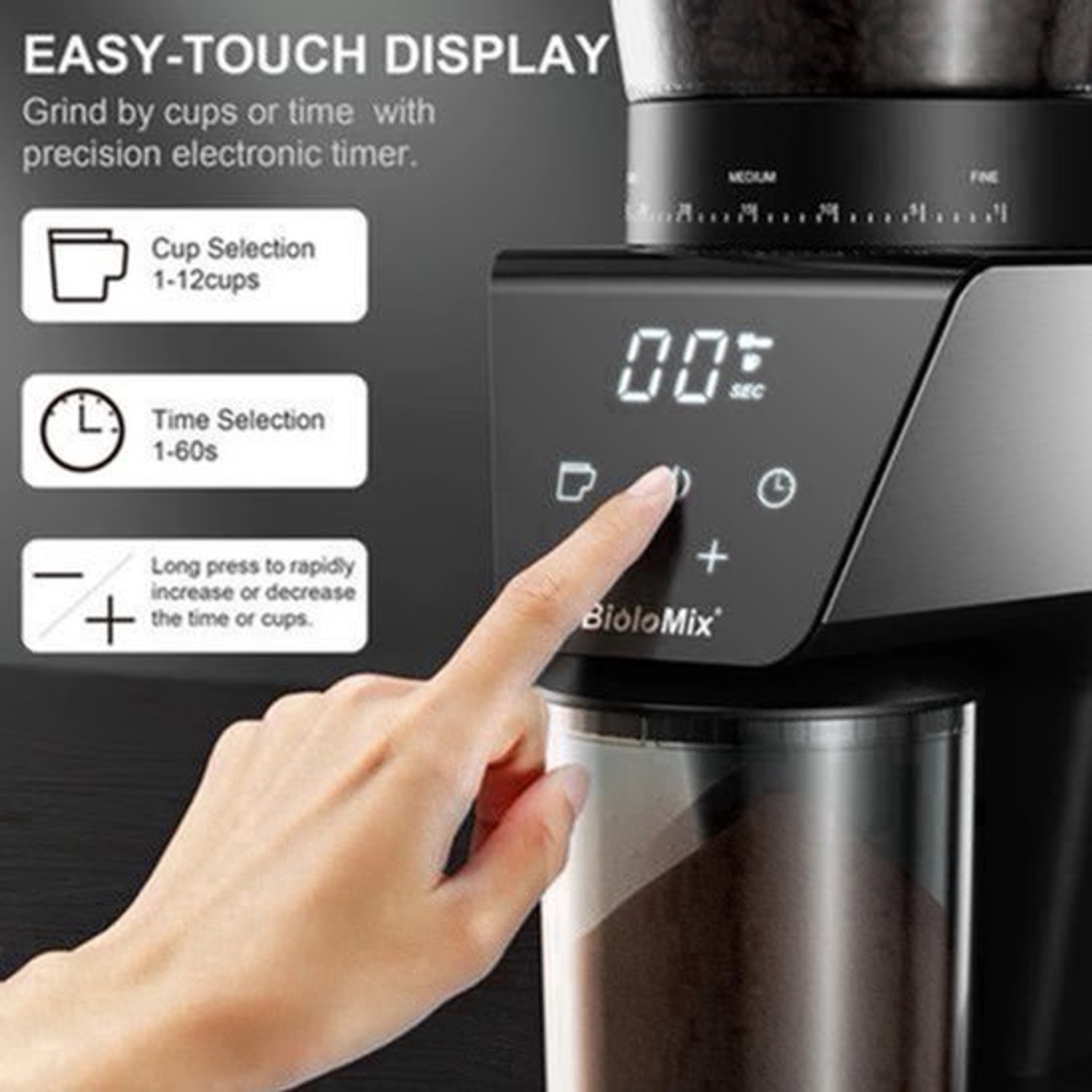 Koffiemolen - Koffiezetapparaat - Koffiemolen Elektrisch - Koffiezetapparaat - Koffie Bonenmolen - met Magneetring - 30 versnellingen voor Espresso Amerikaans - 220V