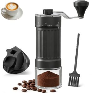 Koffiemolen handmatig - mini met 40 standen - conische keramische molen - ideaal voor espresso en moka - SnelShoppen