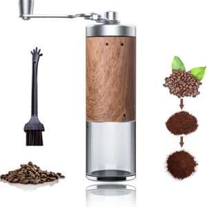 Koffiemolen handmatig - roestvrij staal - draagbaar - espresso - braam - voor thuisgebruik - camping en reizen