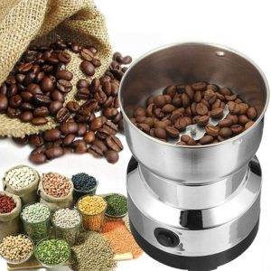Koffiemolen, roestvrij staal, specerijen, koffie, noot, granen, kruidenmolen, molen, mixer, keukengereedschap, maalhoeveelheid 100 g