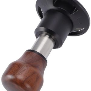 Koffiemolen van 58,5 mm, roestvrijstalen tamper met veer, walnotenhouten handvat, zorgt voor een gelijkmatige extractie.