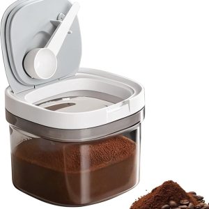 Koffieopslagcontainer met magnetische schep, voedselopslagcontainer voor keukenorganisatie koffiebonen opslagbus (0,8 liter)