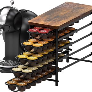 Koffiepadhouder Dolce Gusto - Capsulehouder Lade - Keuken Organiseren - 5 Lades - 385 cm lang - Hout