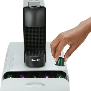 Koffiepadlade Compatibel met Nespresso-capsule, ‎38 x 23 x 5 cm Zilver