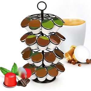 Koffiepadrek, koffiecapsulestandaards, koffiepad, carrouselhouder, organizer, compatibel met 36 kopjes pods