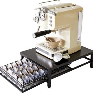 Koffiepads ladehouder - 40 capaciteitscapsule pods opbergorganizer - compacte opberglade - onder koffiepot - slanke organizer - thuis aanrecht organizer - zwart.