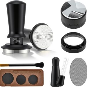 Koffieset, 7-delig, 51 mm, met drukstation, verdeler, WDT-gereedschap, magnetische doseerring, puckfilter, borstel, accessoires voor espressomachine, zeefhouder