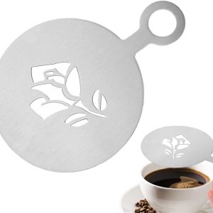 Koffiestencils, Latte Art-stencils Koffie kunstsjabloon, sneeuwvlok, roos,