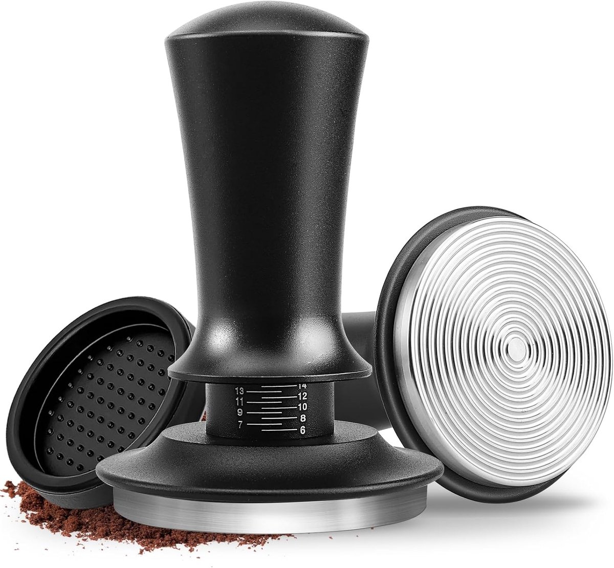 Koffietampper, 51 mm, manipulatie van de machine, instelbare diepte, espressomachine van roestvrij staal voor koffiezetapparaat