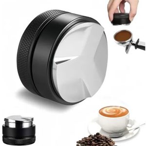 Koffieverdeler - 51mm - Antislip textuur handvat - Koffie Distributeur - Verstelbare - Espresso Verdeler - Espressomachine - Koffie Tamper - Koffie Stamper - Barista Essentials - Gelijkmatige koffieverdeling - Voor thuis espressomachines - Zwart