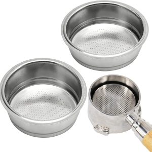 Koffiezeef 51 mm roestvrij staal, herbruikbaar espresso filter voor 1- en 2 kopjes, ideaal voor Delonghi espressomachines