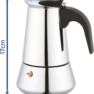 Koffiezetapparaat - Italiaanse Espresso Maker - 200ml - 4 kops - Moka Express Percolator INDUCTIE 4 kopjes Roestvrijstaal - PALERMO