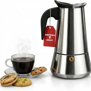 Koffiezetapparaat - Moka pot Percolator - Koffie Zetten - Roestvrij Staal - 450 ml - Grijs