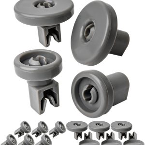 Korfwielen set voor vaatwassers, 16 stuks, grijs, Ø 40 x 8 mm en 25 x 8 mm wielen, universele afwasmachine wielen voor de meeste vaatwassers, onderkorfwielen en bovenkorfwielen afdruiprek