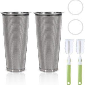 Koude brouwerij filter set van 2 - RVS filter voor 32oz weckpot, ideaal voor ijskoffie en thee, duurzaam en herbruikbaar strainer infuser