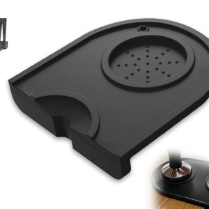 LAUZY- Koffievulmat Antislip - Siliconen Koffiehouder - Reinigingsborstel - Koffie-accessoires - 14 x 12 cm - Hoge Temperatuurbestendig - Koffiepad