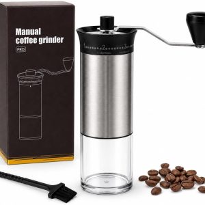 LOVHAUS Handmatige RVS Koffiemolen met 56 Maalstanden en Keramisch Maalwerk - 30 g
