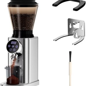 Lamor Koffiemolen - Koffiebonen Maler - Elektrische Koffiemolens - Gemalen Koffie - 48 Maalstanden - 150 W - Roestvrijstaal -