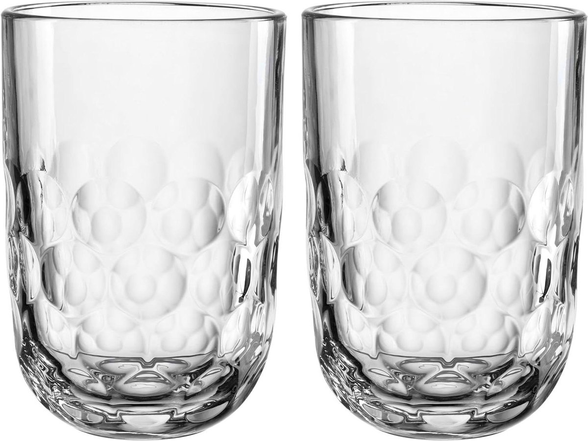 Latte Macchiato Glas - Koffiebeker IJskoffie - Koffie Genieten - Unieke Druppelstructuur - 390 ml - Transparant