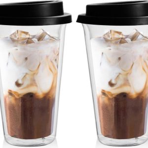 Latte Macchiato glazen - dubbelwandig - 2 stuks - thermoglazen - 360 ml - cappuccinoglazen - voor thee - ijskoffie - bier latte macchiato glazen