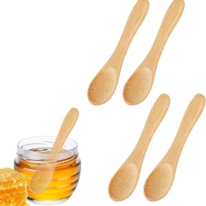Lepel, 8,9 cm, kleine lepels voor kruidenpotjes, honing, thee, sauzen, zout, suiker, peper, koffie, ijs, 4 stuks