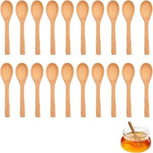 Lepel, Kleine Zoutlepel Kruidenlepel,Mini Kleine Lepels Dessertlepel, voor Gebruikt het graven van jam, het eten van ijs, koffie, keukenkruidenlepel (20 stukken)